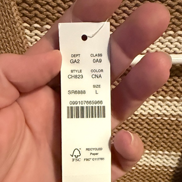 J. Crew Women's Camel and Natural Heritage cotton Striped Cardigan - Picture 4 of 10